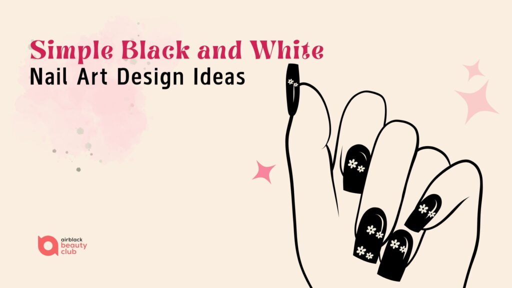 black and white nail art